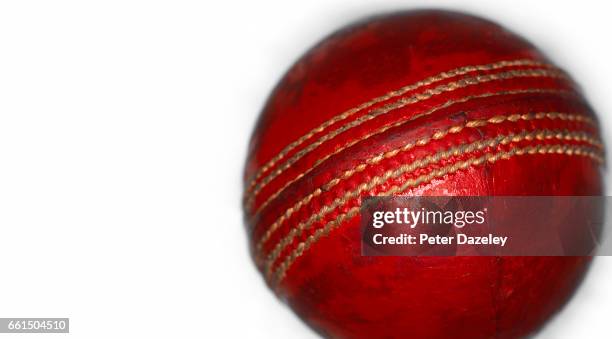 cricket ball with copy space - cricket ball close up stock pictures, royalty-free photos & images