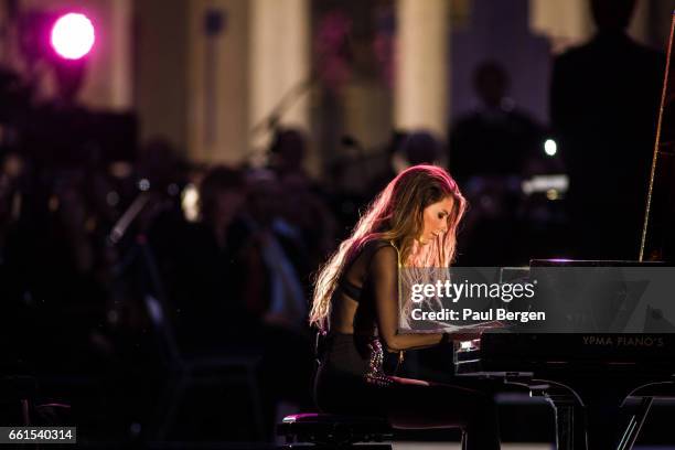 Dutch classical pianist Iris Hond performs on stage, Baarn, Netherlands, 03 September 2016.