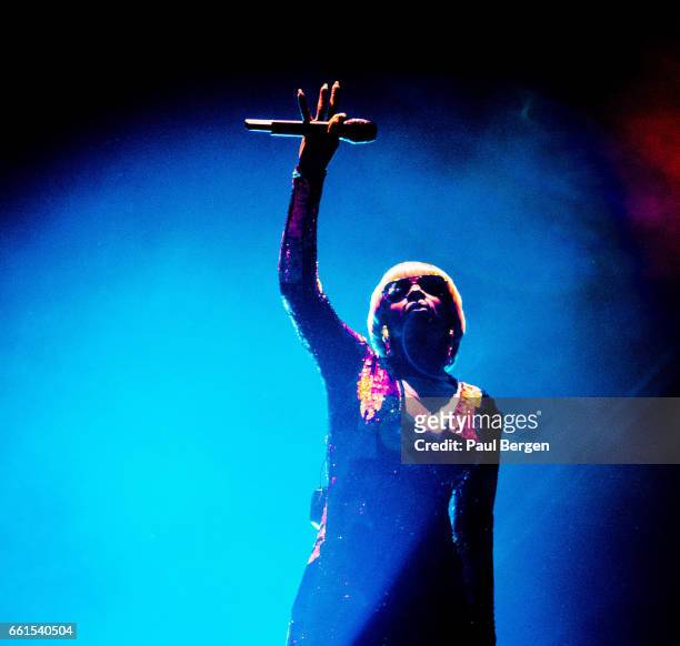American R&B singer Mary J Blige performs on stage at Ziggo Dome, Amsterdam, Netherlands, 25 October 2016.