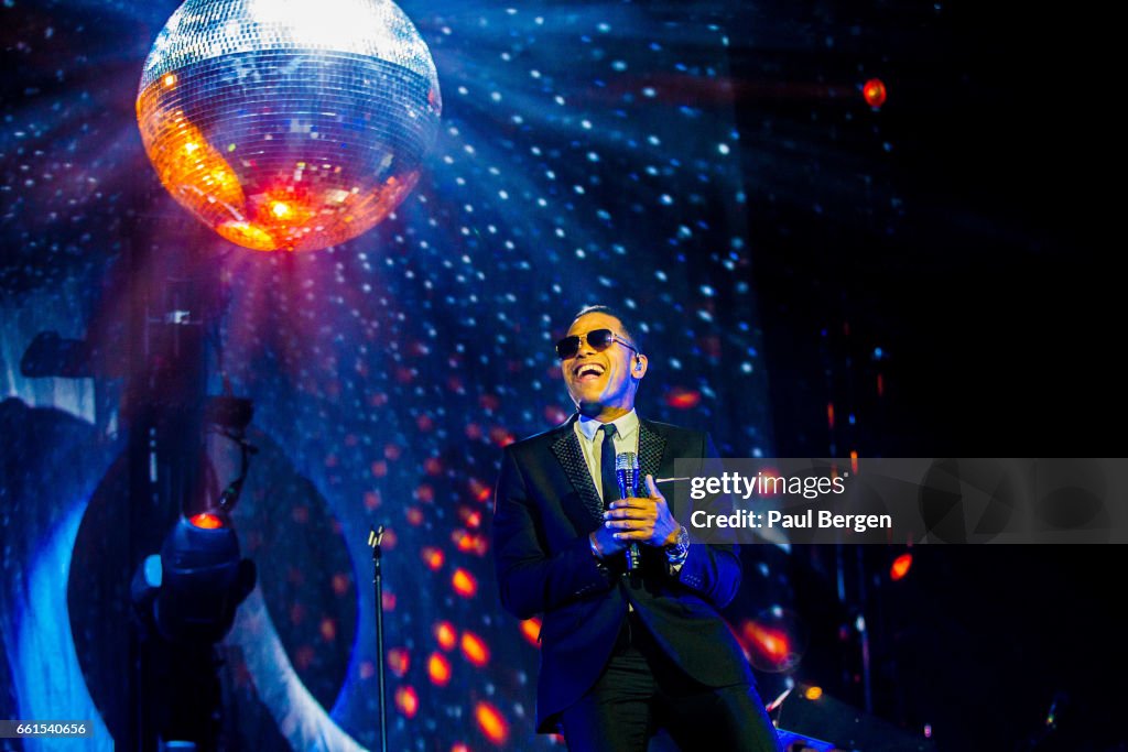 American R&B and soul singer Maxwell performs on stage at Ziggo Dome ...