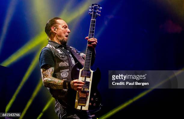 Danish rock band Volbeat with lead singer and guitarist Michael Poulsen performs at Ziggo Dome, Amsterdam, Netherlands, 15 November 2016.