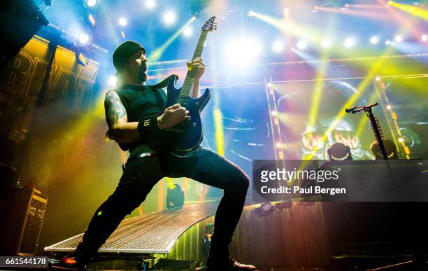 Danish rock band Volbeat with guitarist Rob Caggiano performs at Ziggo Dome, Amsterdam, Netherlands, 15 November 2016.