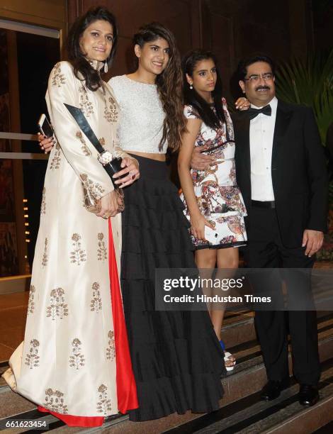 Neerja Birla, Ananya Birla, Advaitesha Birla and Kumar Manglam Birla, Chairman of the Aditya Birla Group, during the awards function at Taj Lands...