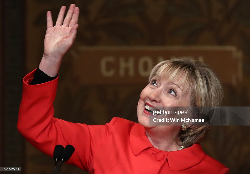 Hillary Clinton Attends Georgetown Institute For Women, Peace And Security Event