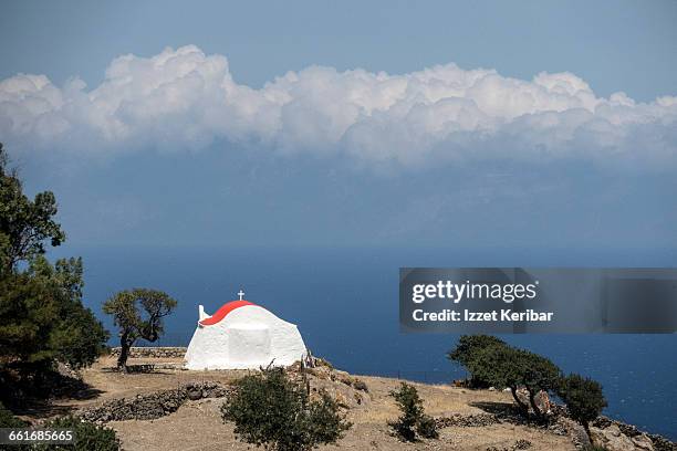 small church patmos island dodecanese, greece - patmos greece stock pictures, royalty-free photos & images