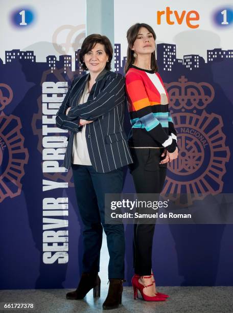 Luisa Martin and Andrea del Rio attends a Servir y Proteger photocall on March 31, 2017 in Burgos, Spain.