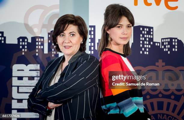 Luisa Martin and Andrea del Rio attends a Servir y Proteger photocall on March 31, 2017 in Burgos, Spain.