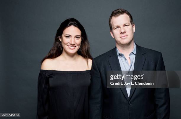 Husband-wife team, Jonathan Nolan and Lisa Joy, co-creator and showrunners of HBO's 'Westworld' is photographed for Los Angeles Times on March 25,...