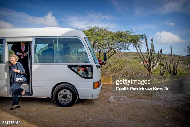 Princess Beatrix of The Netherlands visits the Bubali Bird Sanctuary and Spanish Lagoon of national park Arikok on March 31, 2017 in Oranjestad,...