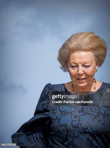 Princess Beatrix of The Netherlands visits visits the Bubali Bird Sanctuary and Spanish Lagoon of national park Arikok on March 31, 2017 in...