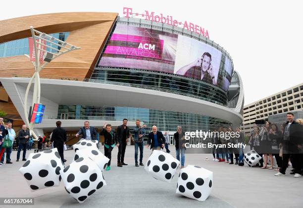 Academy of Country Music CEO Pete Fisher, Dick Clark EVP of Television Barry Adelman, hosts Luke Bryan and Dierks Bentley, EVP of Specials, Music and...