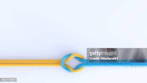 connection of two threads, 3d rendering - trust stock illustrations