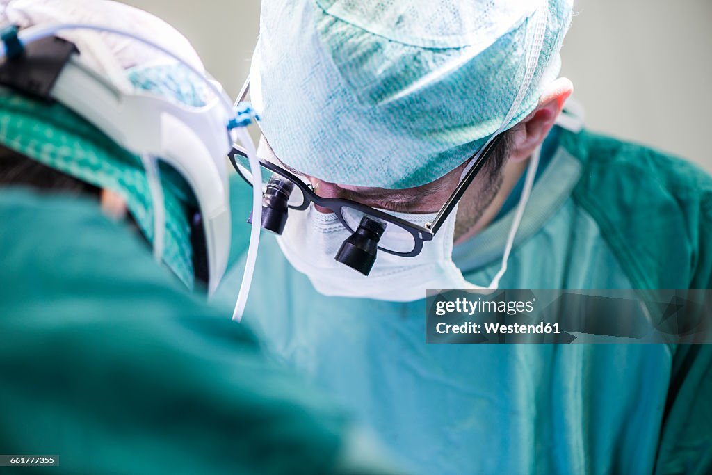 Surgeons during an operation