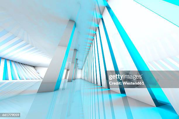 3d rendered illustration, architecture visualization of a futuristic interior - futuristic empty room stock illustrations