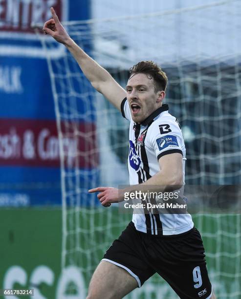 Dundalk , Ireland - 31 March 2017; David McMillan of Dundalk celebrates after scoring his side's first goal during the SSE Airtricity League Premier...