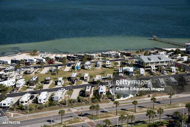 Pensacola Beach Florida USA, Overview of a RV seaside park.
