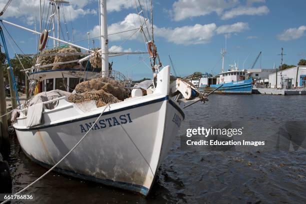 Tarpon Springs Florida USA, A 'spongers' boat used for diving for sponges.