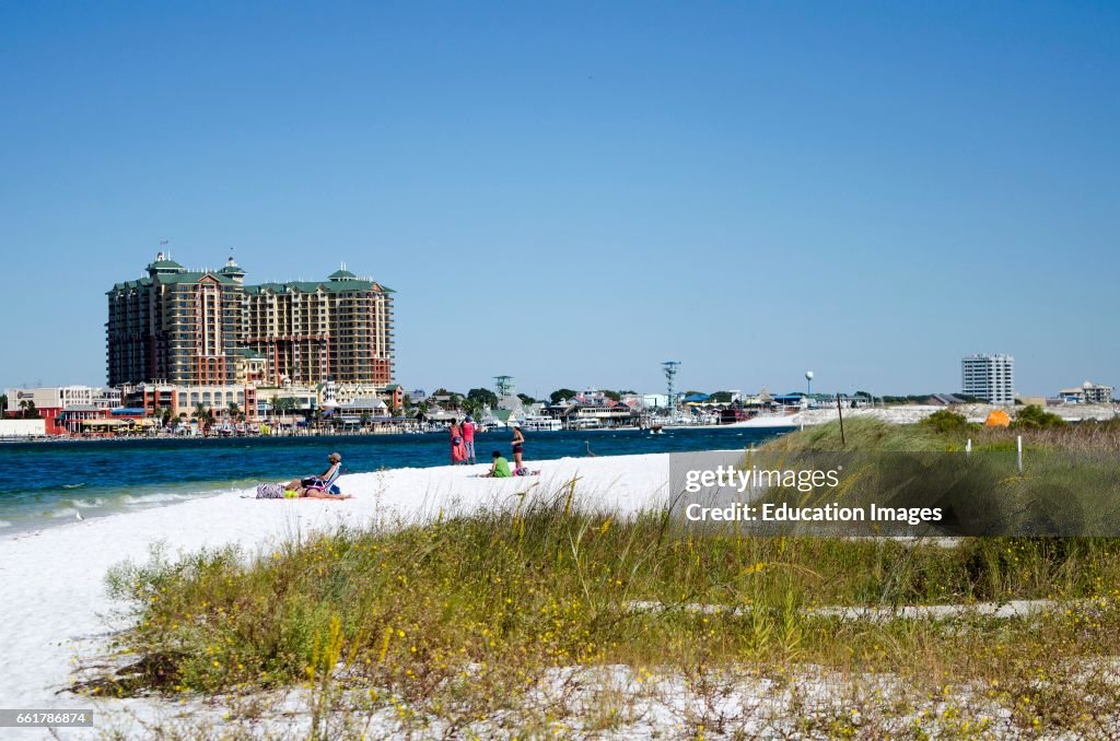 Military beach on Okaloosa Island overlooks Destin a holiday resort