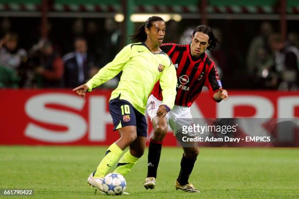 Milan's Alessandro Nesta and Barcelona's Ronaldinho