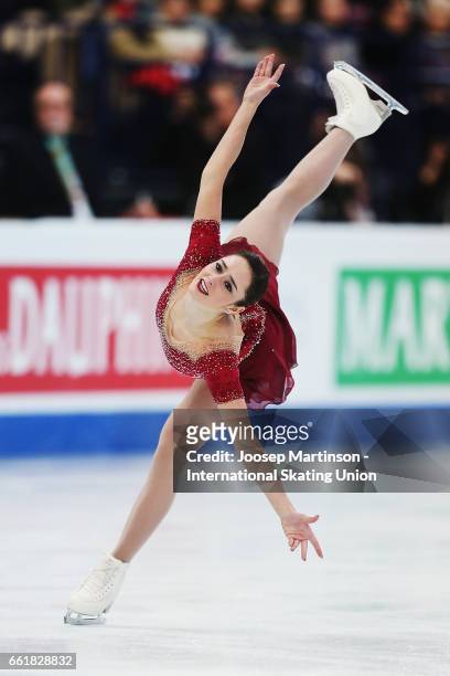 Kaetlyn Osmond of Canada competes in the Ladies Free Skating during day three of the World Figure Skating Championships at Hartwall Arena on March...
