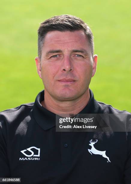 Paul Franks of Nottinghamshire CCC poses for a portrait during the Nottinghamshire CCC Photocall at Trent Bridge on March 31, 2017 in Nottingham,...