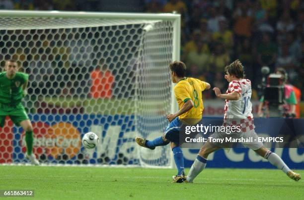 Brazil's Kaka scores the opening goal of the game