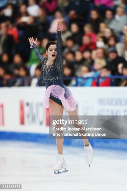 Evgenia Medvedeva of Russia competes in the Ladies Free Skating during day three of the World Figure Skating Championships at Hartwall Arena on March...