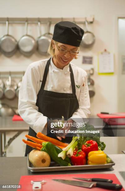 Chef's Assistant Preparing Vegetables.