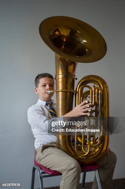 Schoolboy With Tuba.