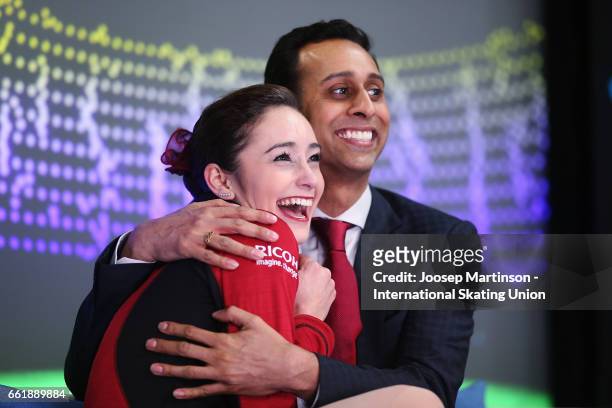 Kaetlyn Osmond of Canada reacts at the kiss and cry in the Ladies Free Skating during day three of the World Figure Skating Championships at Hartwall...