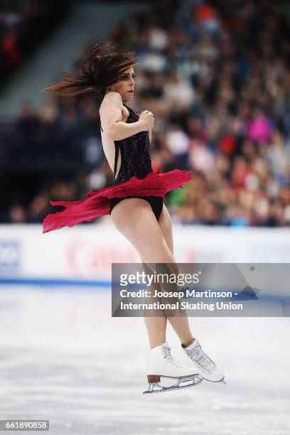 Ashley Wagner of the United States competes in the Ladies Free Skating during day three of the World Figure Skating Championships at Hartwall Arena...