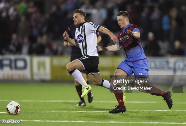 Dundalk , Ireland - 31 March 2017; Conor Clifford of Dundalk in action against Richie Purdy of Drogheda United during the SSE Airtricity League...