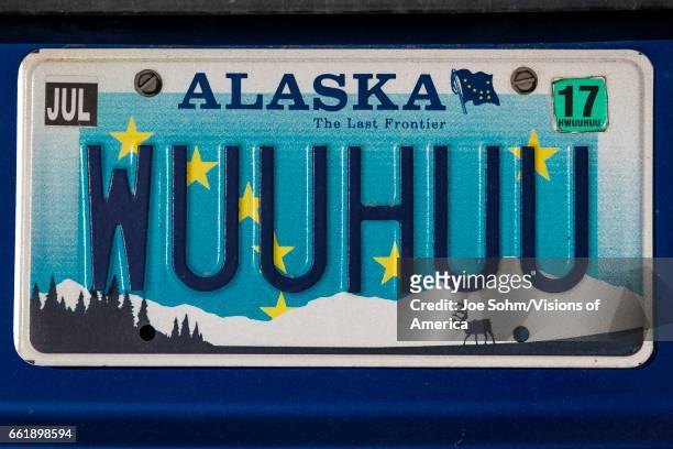 Alaska Vanity License plate says WUUHUU, meaning, woo-hoo.