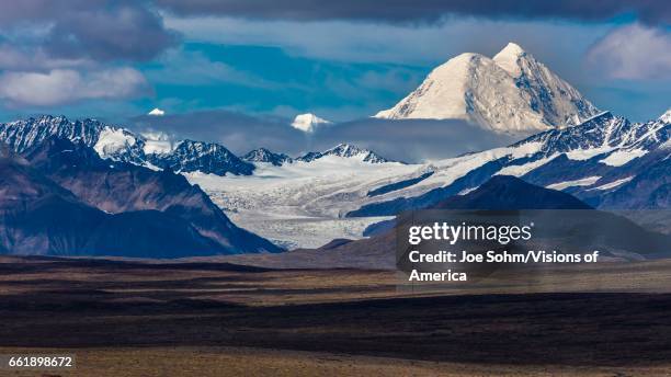 Lakes of Central Alaskan Range, Route 8, Denali Highway, Alaska, a dirt road offers stunning views of Mt. Hess Mountain, Mt. Hayes and Mt. Debora.