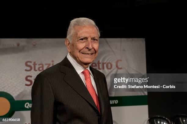 Giovanni Di Caterino, President of the supervisory board Roma Underground during the presentation to the press of the new stop Metro C in San...
