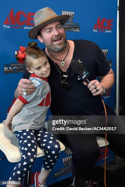 Roxie Schopp and singer Lee Brice attend the 52nd Academy Of Country Music Awards Cumulus/Westwood One Radio Remotes at T-Mobile Arena on March 31,...