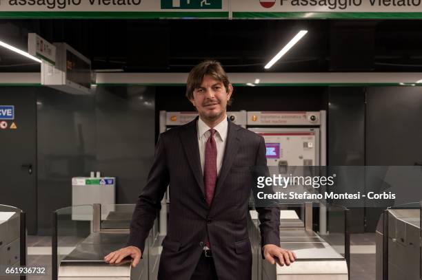 Fabrizio Di Paola, CEO of Metro Cduring the presentation to the press of the new stop Metro C in San Giovanni on March 31, 2017 in Rome, Italy....