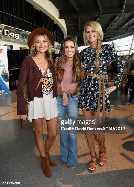 Musicians Hannah Mulholland, Naomi Cooke and Jennifer Wayne of Runaway June attend the 52nd Academy Of Country Music Awards Cumulus/Westwood One...