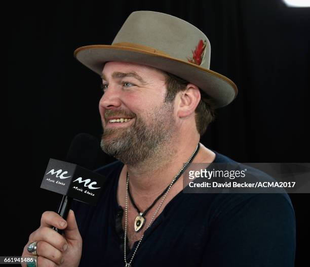 Singer Lee Brice speaks during the 52nd Academy Of Country Music Awards Cumulus/Westwood One Radio Remotes at T-Mobile Arena on March 31, 2017 in Las...