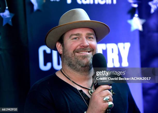Singer Lee Brice speaks during the 52nd Academy Of Country Music Awards Cumulus/Westwood One Radio Remotes at T-Mobile Arena on March 31, 2017 in Las...