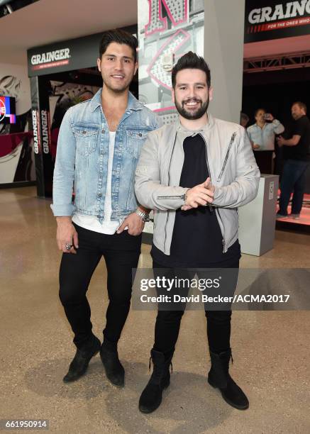 Recording artists Dan Smyers and Shay Mooney of Dan + Shay attend the 52nd Academy Of Country Music Awards Cumulus/Westwood One Radio Remotes at...