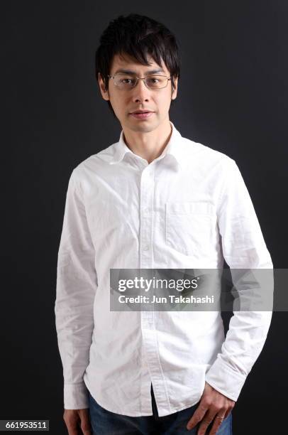 portrait of japanese man - man white studio shot collared shirt stock pictures, royalty-free photos & images