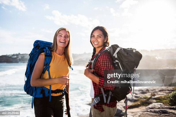 happy faces are made in nature - hiking australia stock pictures, royalty-free photos & images