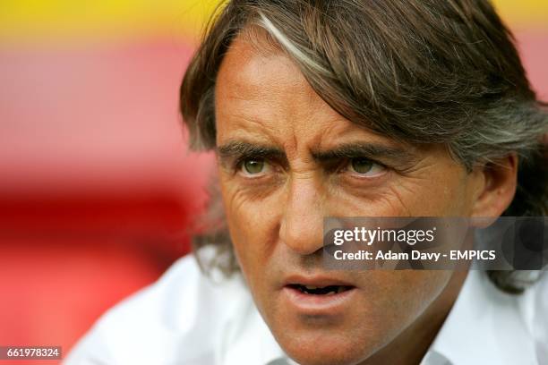 Nter Milan manager Roberto Mancini on the touchline