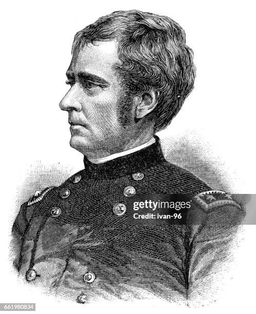 joseph hooker - factory worker portrait stock illustrations