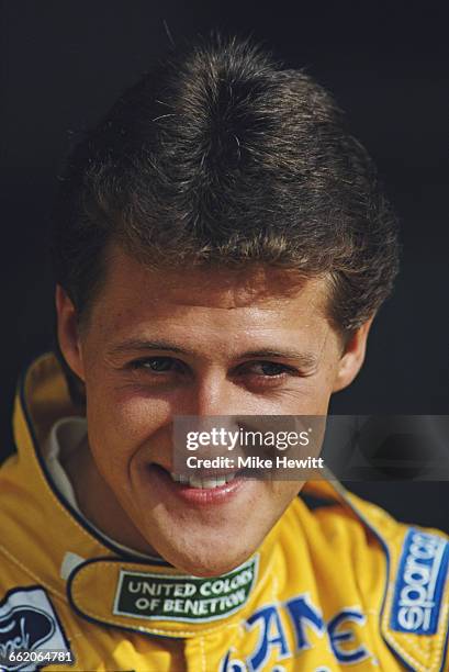 Michael Schumacher of Germany, driver of Camel Benetton Ford Benetton B192 Ford HB V8 during the Spanish Grand Prix on 3 May 1992 at the Circuit de...