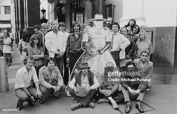 Some of the performers at rehearsals for 'The Secret Policeman's Other Ball', outside the Drury Lane theatre, London, September 1981. The show is a...
