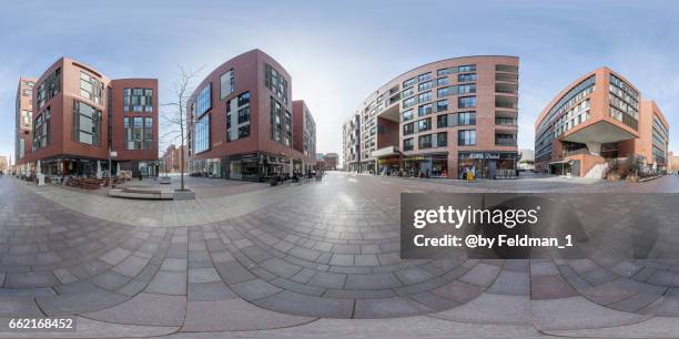 360° view in the overseas boulevard. überseequatrtier, hamburg - virtuelle realität imagens e fotografias de stock