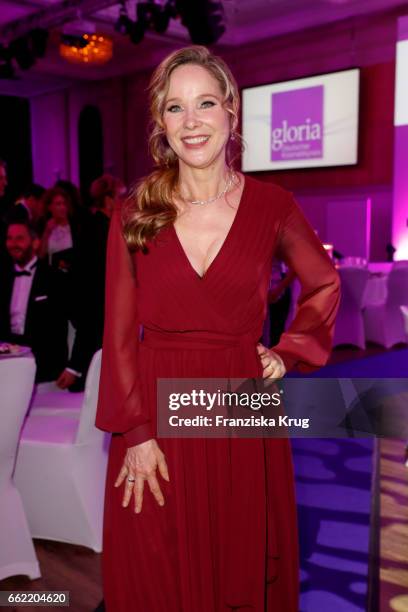 Ann-Kathrin Kramer wearing a dress by Minx during the Gloria - Deutsche Kosmetikpreis at Hilton Hotel on March 31, 2017 in Duesseldorf, Germany.