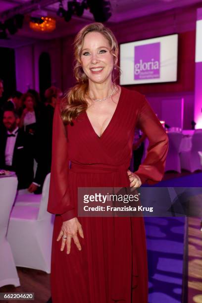 Ann-Kathrin Kramer wearing a dress by Minx during the Gloria - Deutsche Kosmetikpreis at Hilton Hotel on March 31, 2017 in Duesseldorf, Germany.